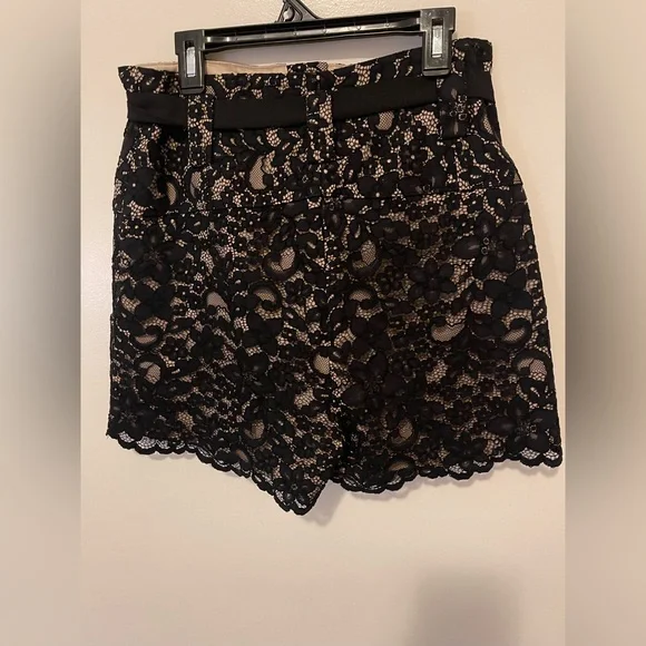 Guess by Marciano Black Floral Lace High Waist Shorts - Picture 5 of 9
